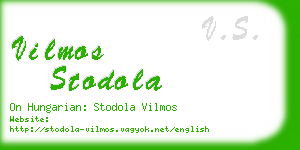 vilmos stodola business card
